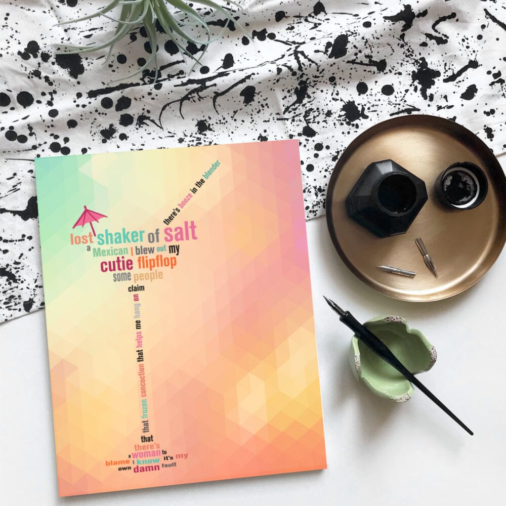 Margaritaville by Jimmy Buffett - Lyric Inspired Music Art Song Lyrics Art Song Lyrics Art 8x10 Unframed Print