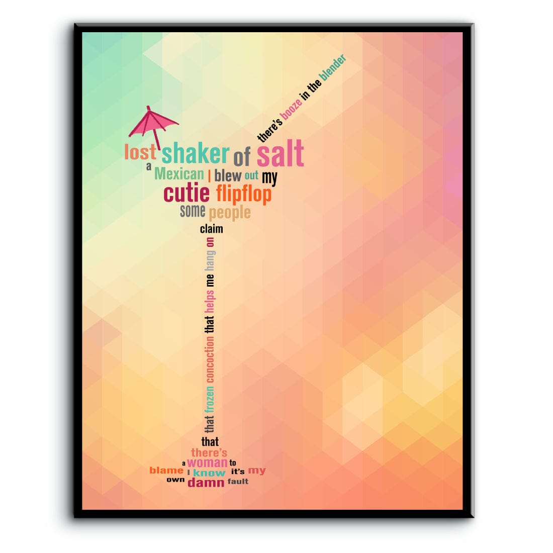 Margaritaville by Jimmy Buffett - Lyric Inspired Music Art Song Lyrics Art Song Lyrics Art 8x10 Plaque Mount
