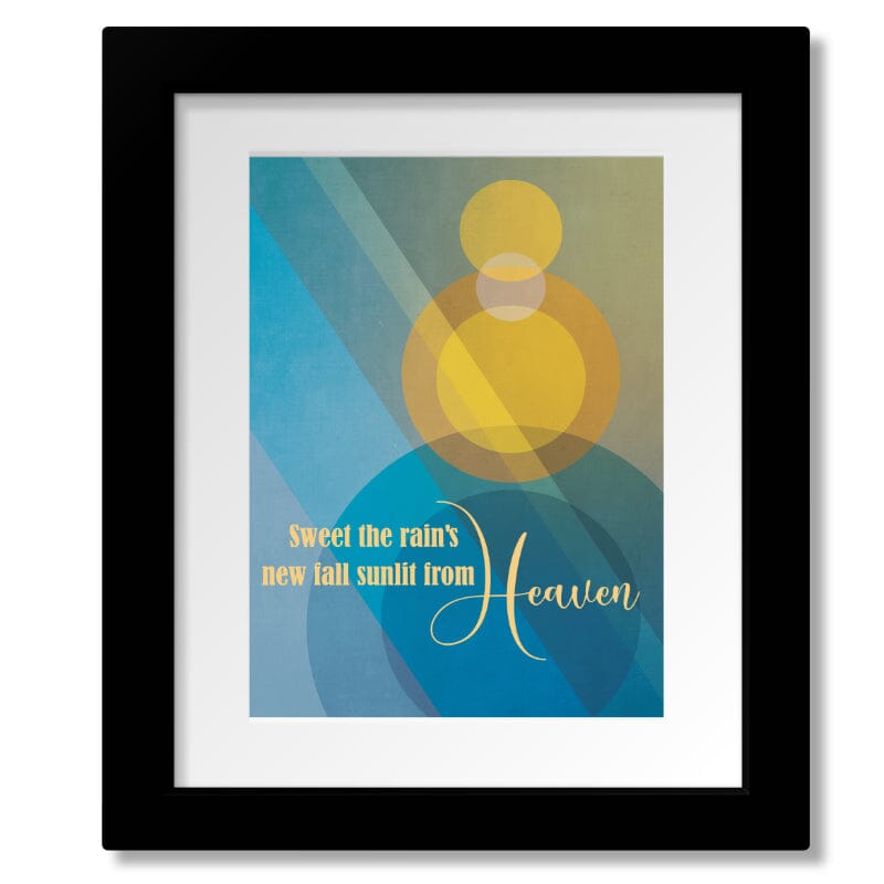 Morning Has Broken by Cat Stevens - 70s Lyric Wedding Art Song Lyrics Art Song Lyrics Art 8x10 Matted and Framed Print