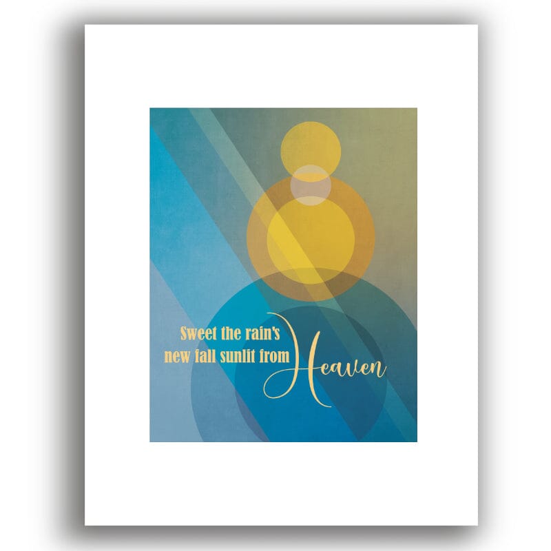 Morning Has Broken by Cat Stevens - 70s Lyric Wedding Art Song Lyrics Art Song Lyrics Art 8x10 White Matted Print