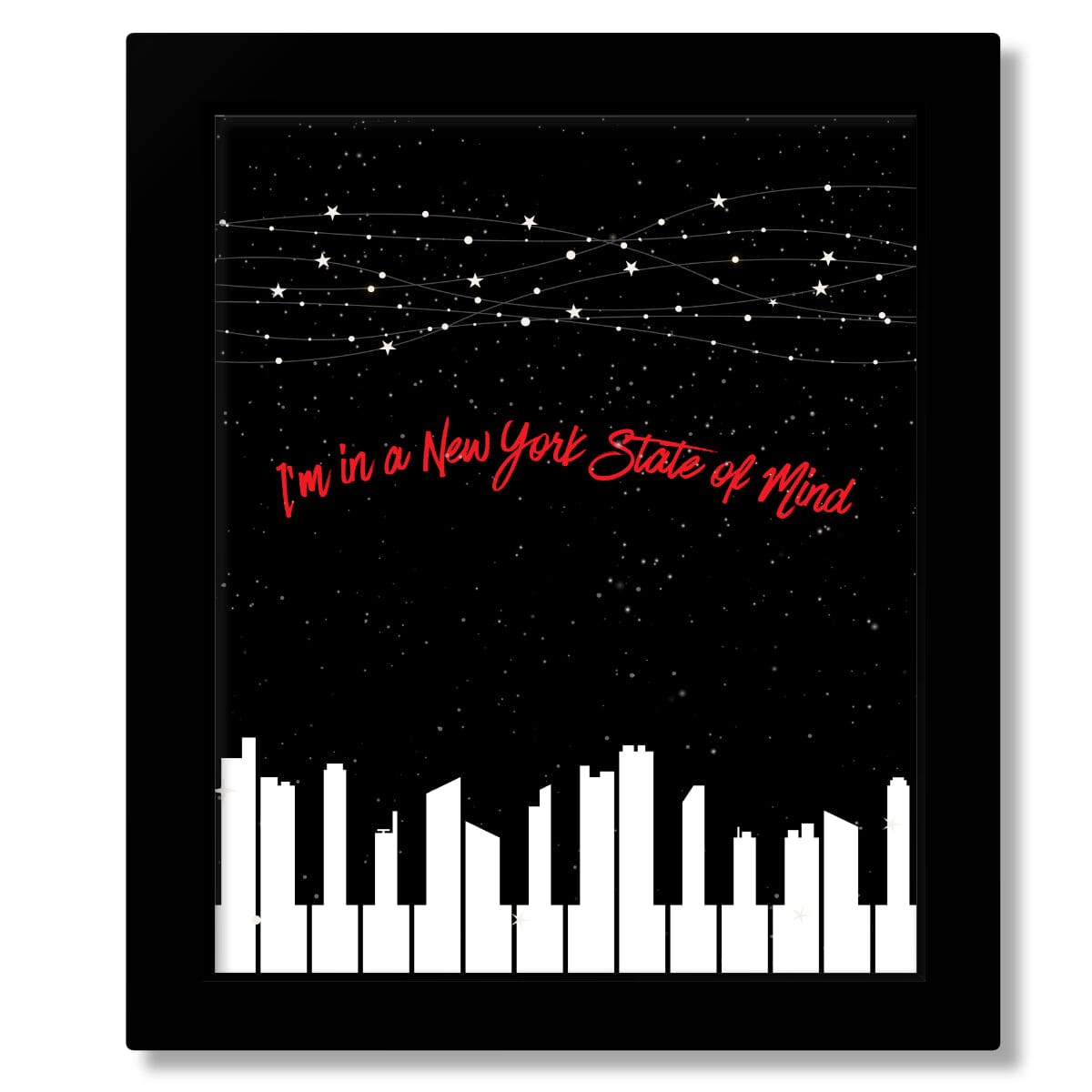 New York State of Mind by Billy Joel - Song Lyrics Art Print Song Lyrics Art Song Lyrics Art 8x10 Framed Print (without mat)