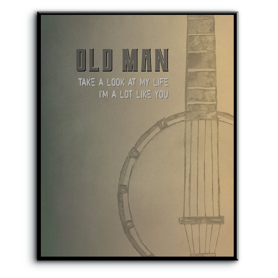 Old Man by Neil Young - Lyric Inspired Classic Rock Print Song Lyrics Art Song Lyrics Art 8x10 Plaque Mount