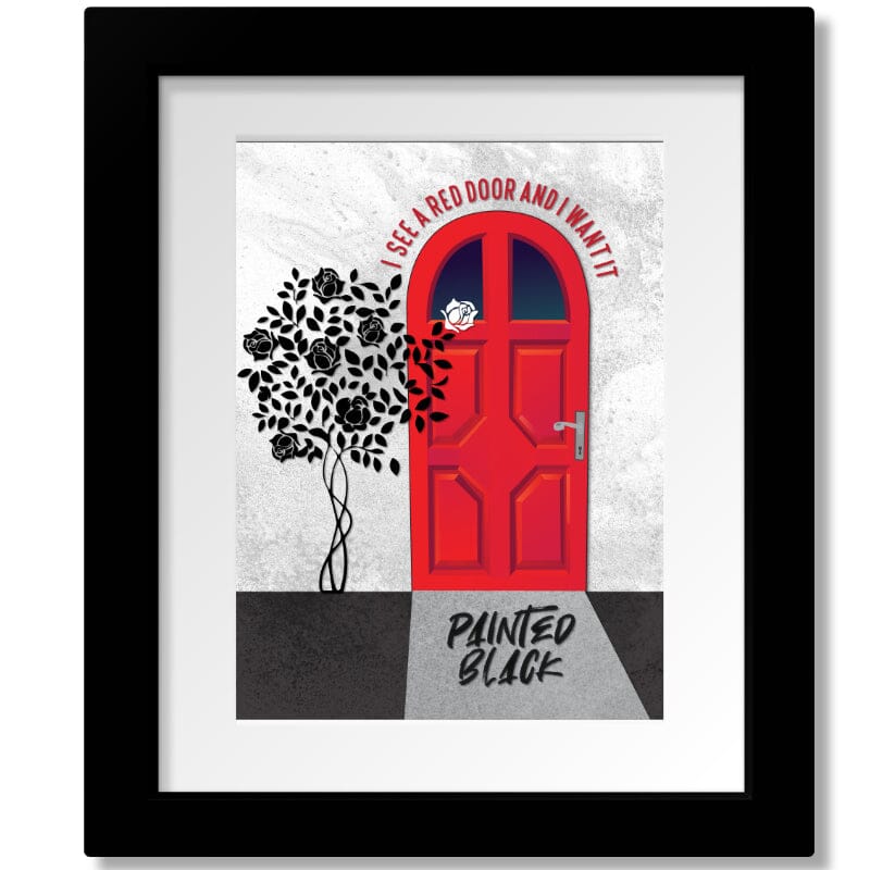 Paint it Black by Rolling Stones - Modern Rock Music Print Song Lyrics Art Song Lyrics Art 8x10 Matted and Framed Print