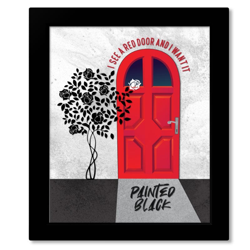 Paint it Black by Rolling Stones - Modern Rock Music Print Song Lyrics Art Song Lyrics Art 8x10 Framed Print (without mat)