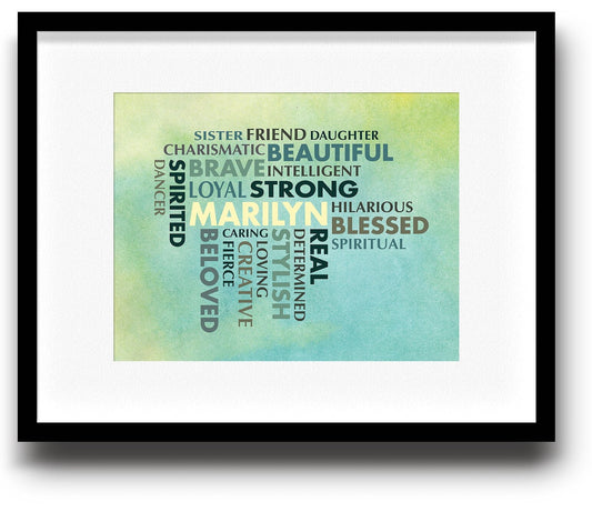 Tribute Celebration Art for Retirement Anniversary Birthday Modern Words Art Song Lyrics Art 8x10 Print