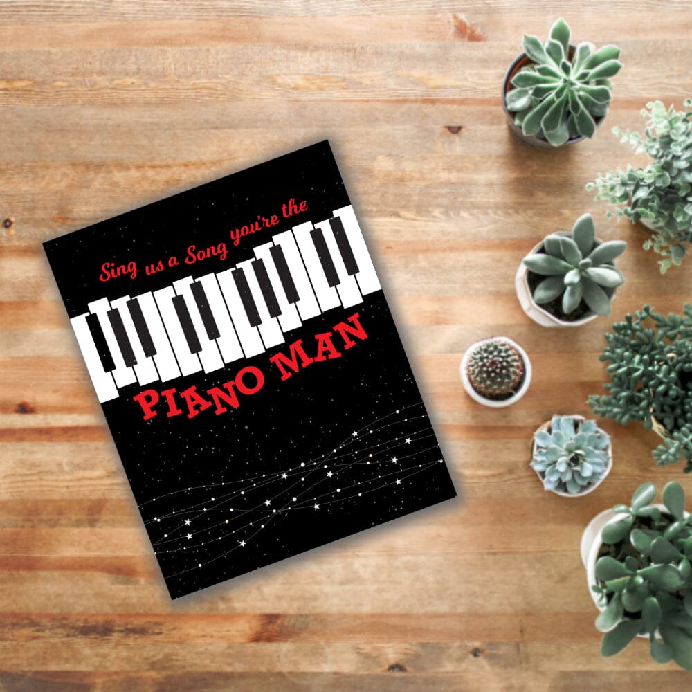 Piano Man by Billy Joel - Classic Rock Art Song Lyrics Print Song Lyrics Art Song Lyrics Art 8x10 Unframed Print