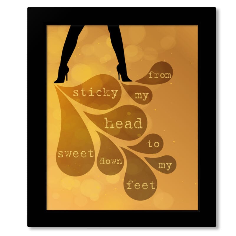 Pour Some Sugar on Me by Def Leppard - Song Lyrics Art Print Song Lyrics Art Song Lyrics Art 8x10 Framed Print (without mat)
