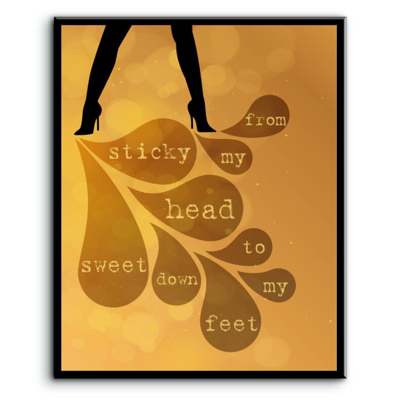 Pour Some Sugar on Me by Def Leppard - Song Lyrics Art Print Song Lyrics Art Song Lyrics Art 8x10 Laminated Plaque