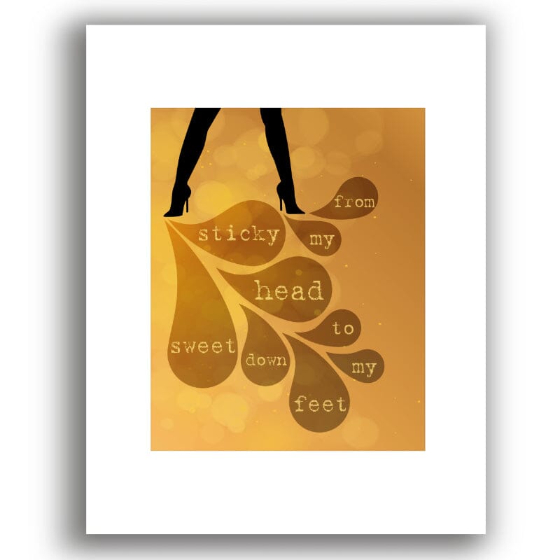 Pour Some Sugar on Me by Def Leppard - Song Lyrics Art Print Song Lyrics Art Song Lyrics Art 8x10 White Matted Print