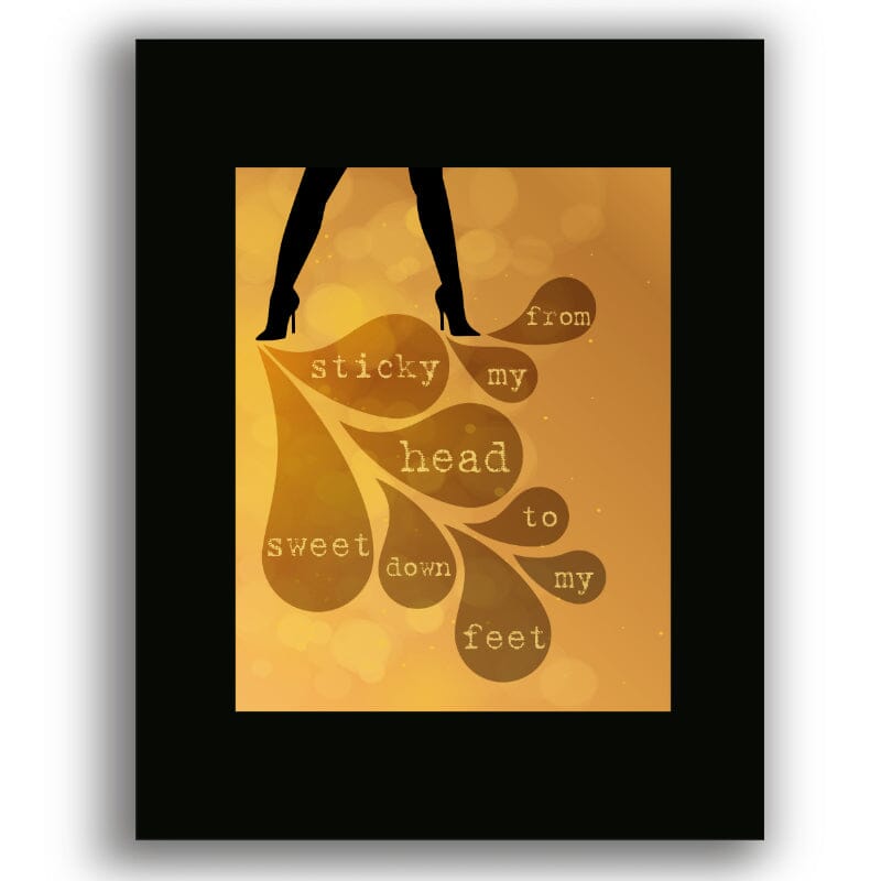 Pour Some Sugar on Me by Def Leppard - Song Lyrics Art Print Song Lyrics Art Song Lyrics Art 8x10 Black Matted Print
