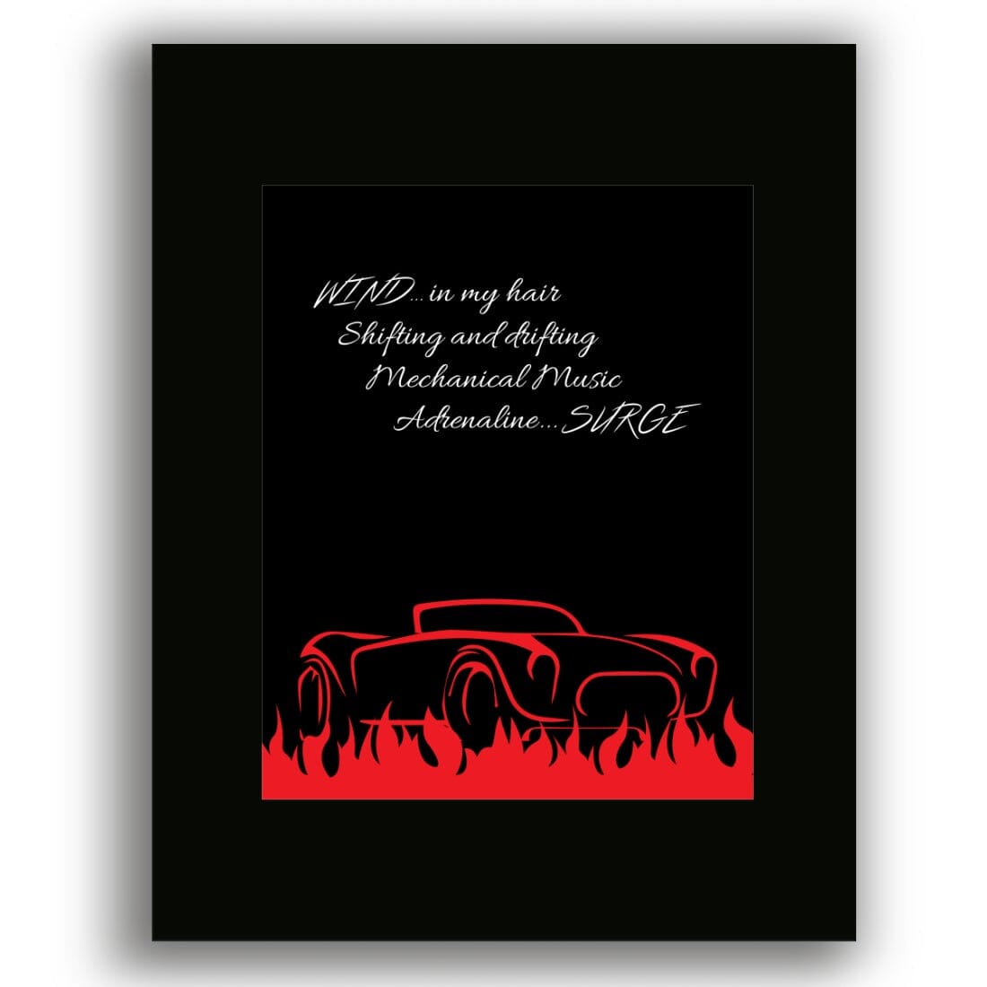 Red Barchetta by Rush - Song Lyric Art Rock Music Print Song Lyrics Art Song Lyrics Art 8x10 Black Matted Print