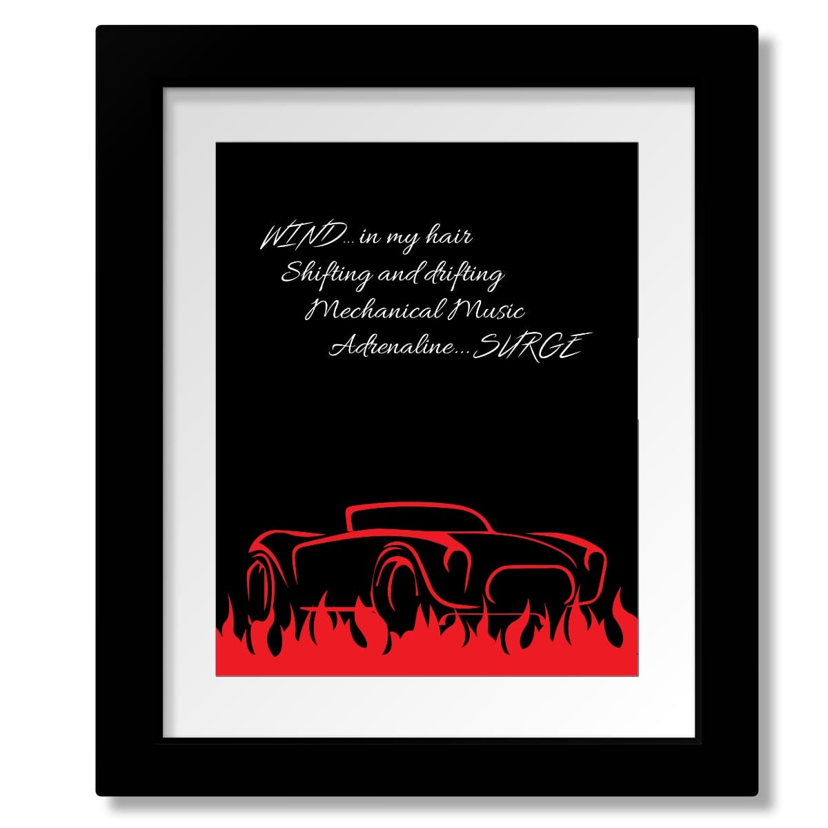 Red Barchetta by Rush - Song Lyric Art Rock Music Print Song Lyrics Art Song Lyrics Art 8x10 Matted and Framed Print
