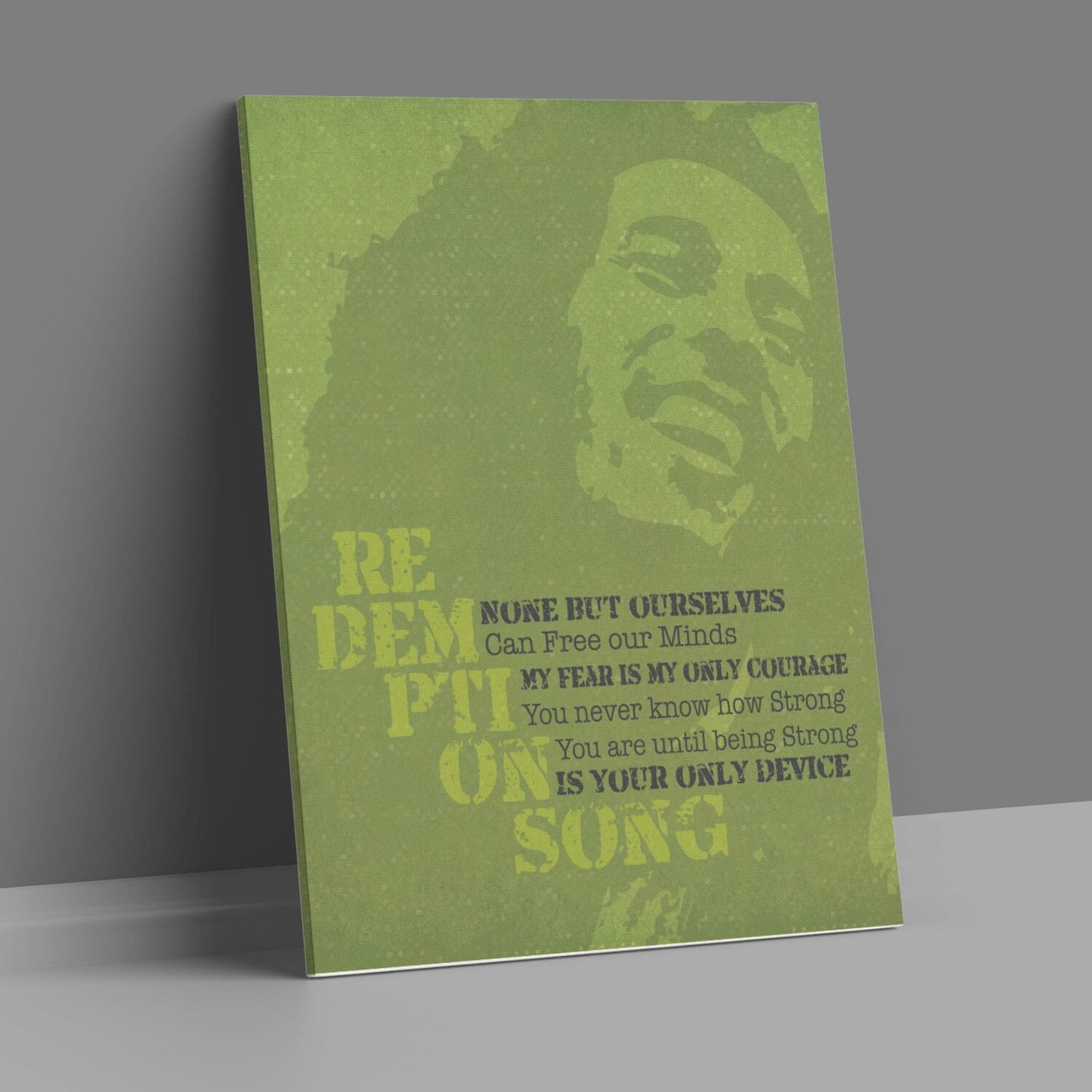 Redemption Song by Bob Marley - Lyric Reggae Inspired Art Song Lyrics Art Song Lyrics Art 11x14 Canvas Wrap
