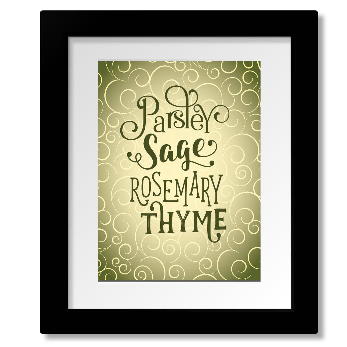 Scarborough Fair by Simon and Garfunkel - Song Lyric Art Song Lyrics Art Song Lyrics Art 8x10 Matted and Framed Print