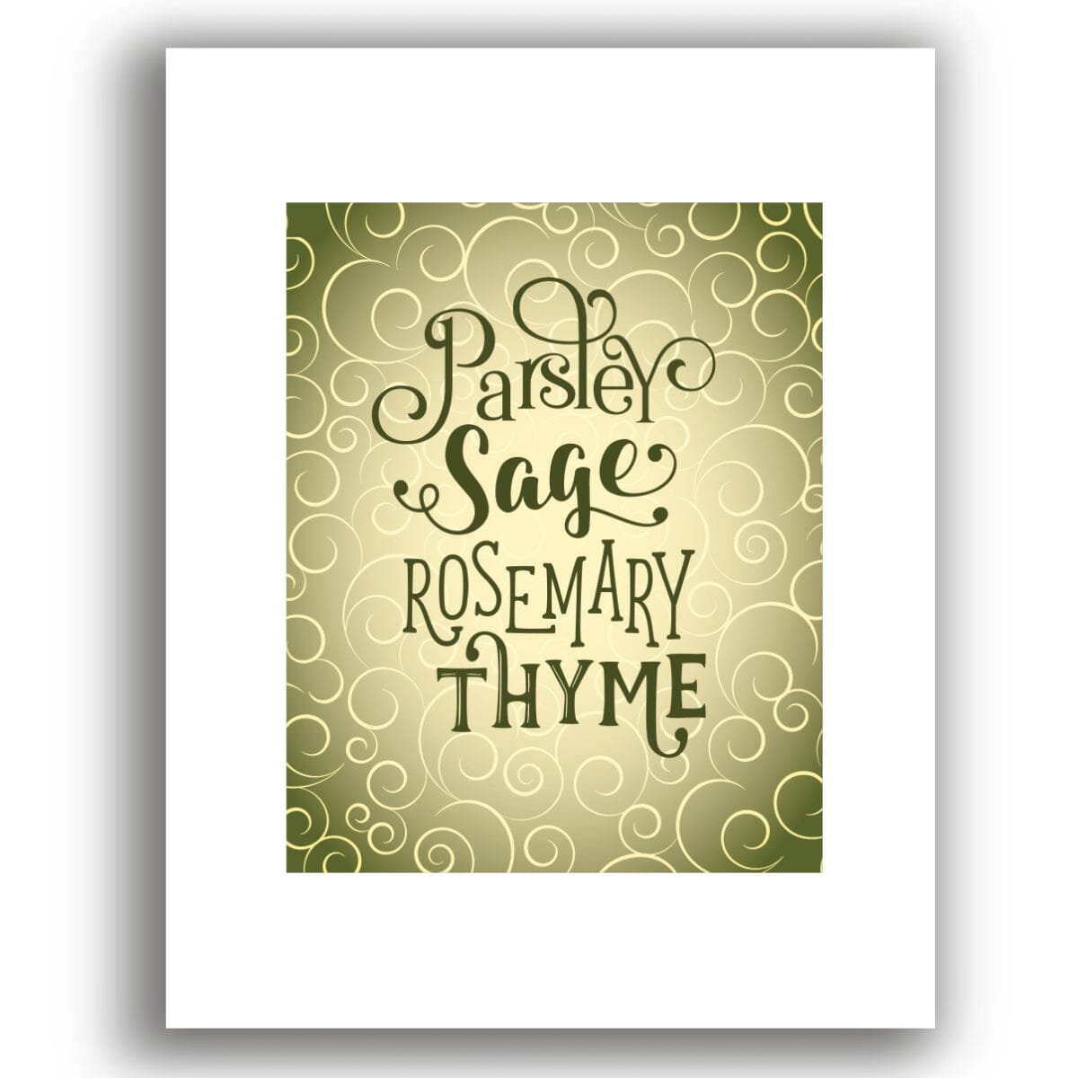 Scarborough Fair by Simon and Garfunkel - Song Lyric Art Song Lyrics Art Song Lyrics Art 8x10 White Matted Print