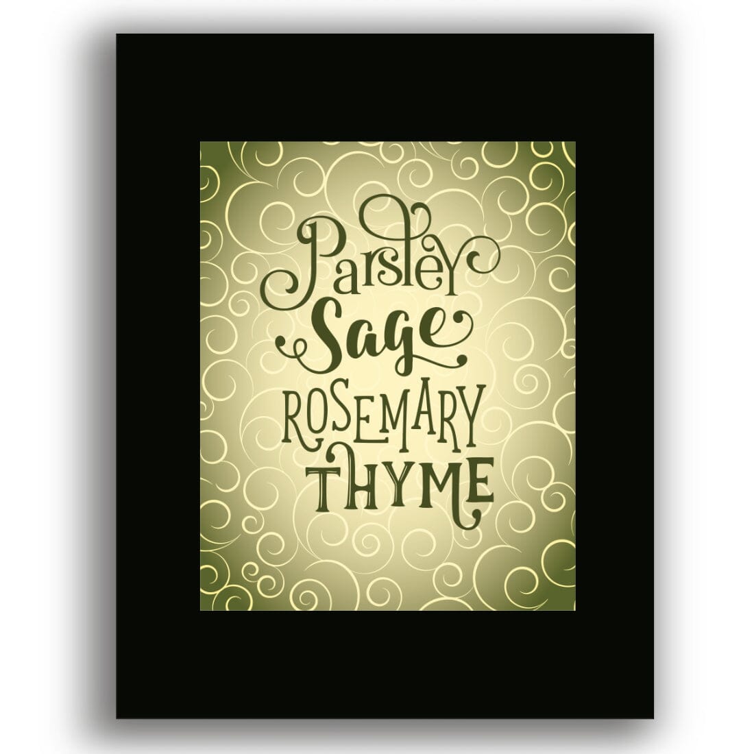 Scarborough Fair by Simon and Garfunkel - Song Lyric Art Song Lyrics Art Song Lyrics Art 8x10 Black Matted Print