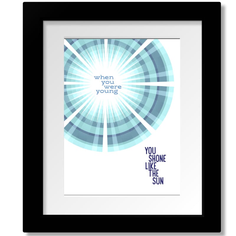 Shine on Crazy Diamond by Pink Floyd - Rock Song Lyric Art Song Lyrics Art Song Lyrics Art 8x10 Framed and Matted Print