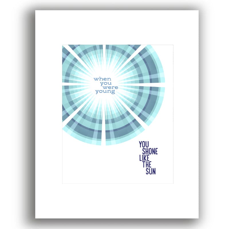 Shine on Crazy Diamond by Pink Floyd - Rock Song Lyric Art Song Lyrics Art Song Lyrics Art 8x10 White Matted Print