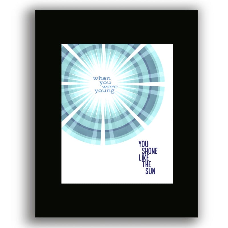 Shine on Crazy Diamond by Pink Floyd - Rock Song Lyric Art Song Lyrics Art Song Lyrics Art 8x10 Black Matted Print