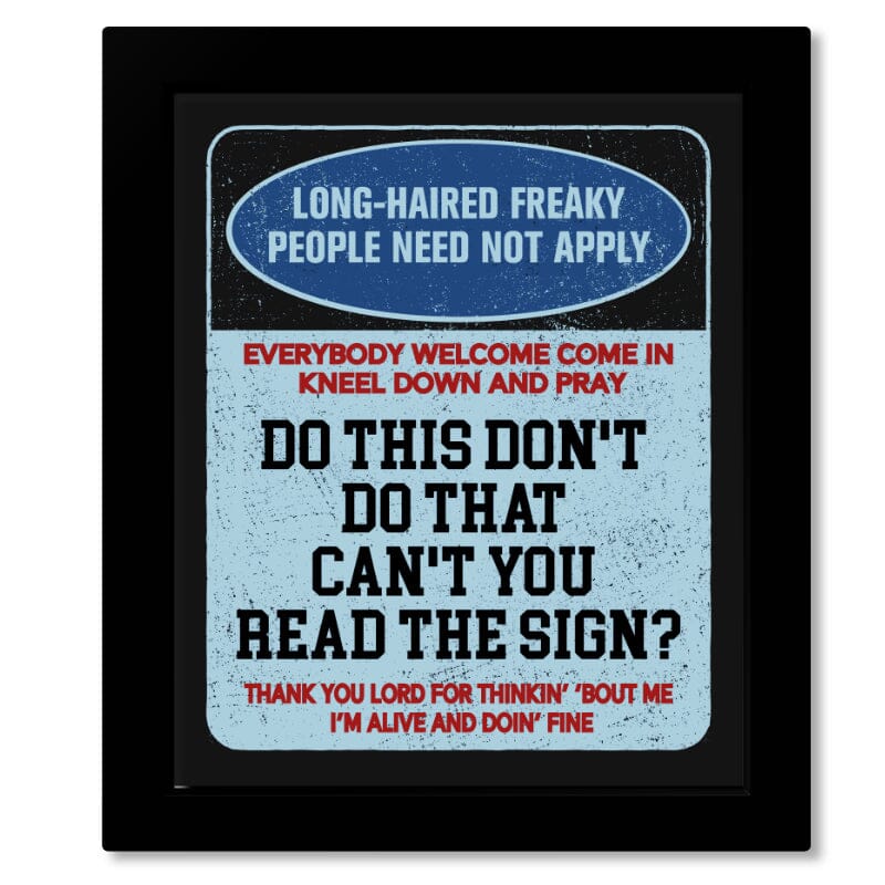 Signs by Five Man Electrical Band - 70s Rock Music Print Song Lyrics Art Song Lyrics Art 8x10 Framed Print (without Mat)