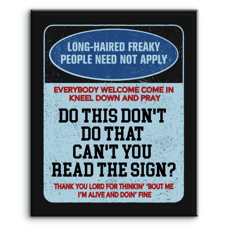 Signs by Five Man Electrical Band - 70s Rock Music Print Song Lyrics Art Song Lyrics Art 8x10 Plaque Mount