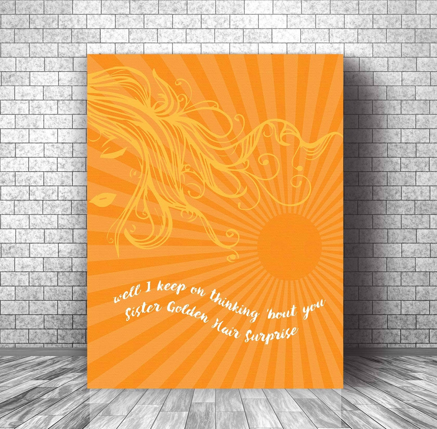 Sister Golden Hair by America Band - Lyric Wall Music Print Song Lyrics Art Song Lyrics Art 11x14 Canvas Wrap