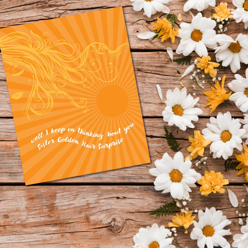 Sister Golden Hair by America Band - Lyric Wall Music Print Song Lyrics Art Song Lyrics Art 8x10 Unframed Print