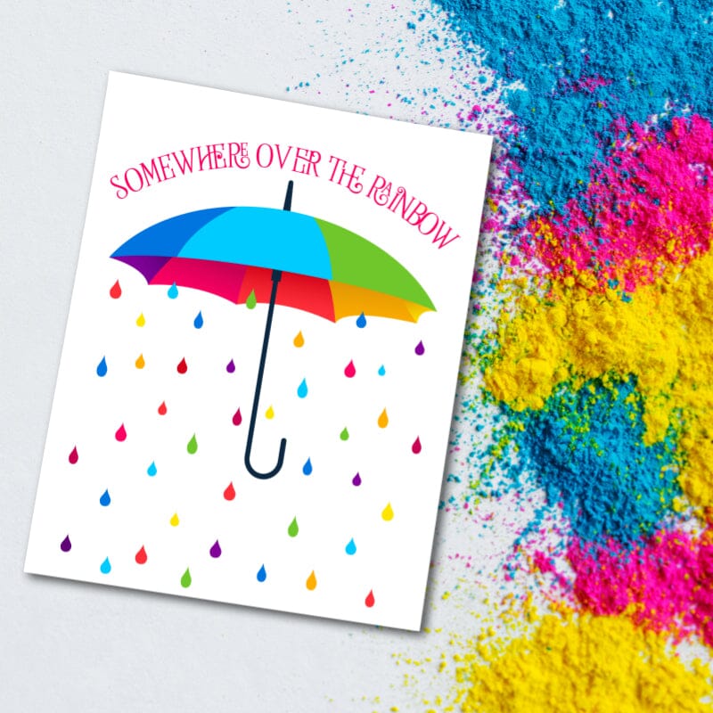 Somewhere Over the Rainbow from Wizard of Oz Art Print Song Lyrics Art Song Lyrics Art 8x10 Unframed Print