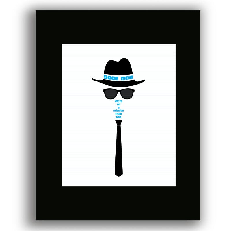 Soul Man by Blues Brothers - Wall Print R&B 70s Soul Music Song Lyrics Art Song Lyrics Art 8x10 Black Matted Print