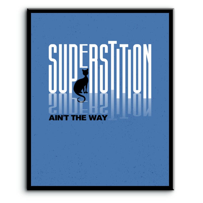 Superstition by Stevie Wonder - Song Lyric Art Music Print Song Lyrics Art Song Lyrics Art 11x14 Plaque Mount