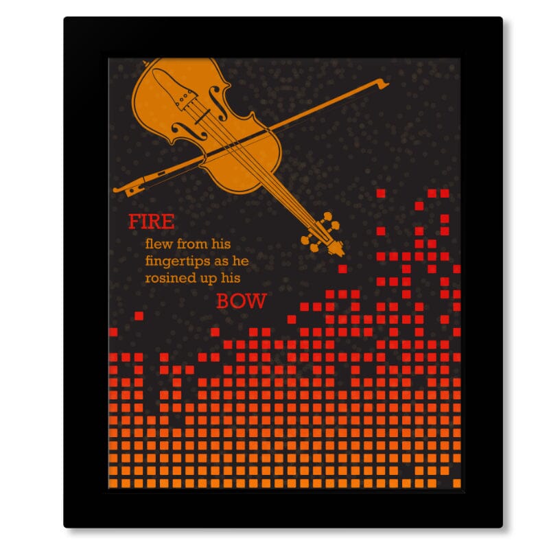 Devil Went Down to Georgia by Charlie Daniels Band - 70s Art Song Lyrics Art Song Lyrics Art 8x10 Framed Print (without mat)