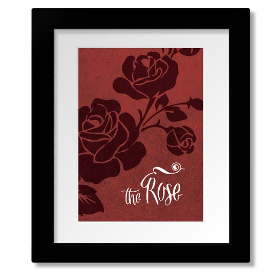 The Rose by Bette Midler - Lyric 70s Music Love Song Print Song Lyrics Art Song Lyrics Art 8x10 Matted and Framed Print