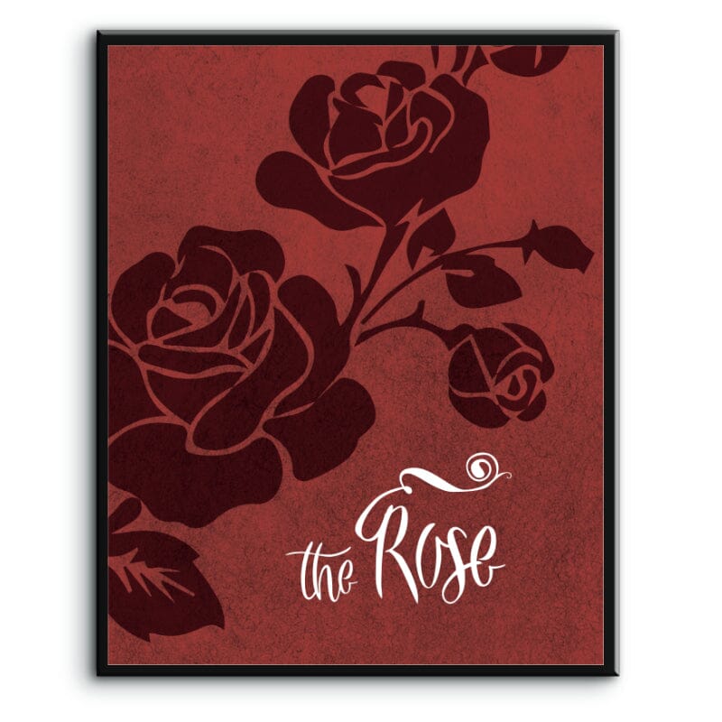 The Rose by Bette Midler - Lyric 70s Music Love Song Print Song Lyrics Art Song Lyrics Art 8x10 Plaque Mount