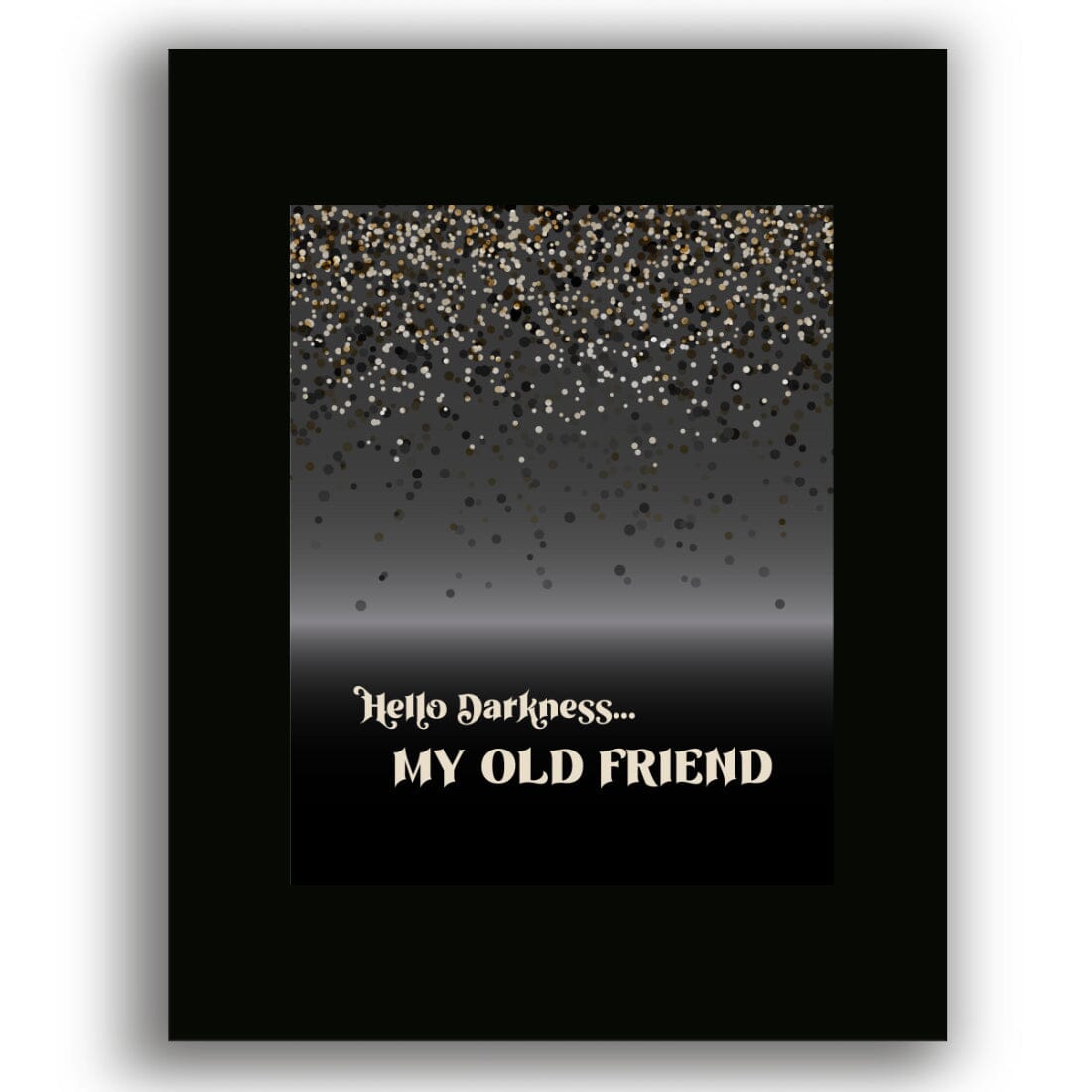 The Sound of Silence by Simon and Garfunkel - Lyric Art Song Lyrics Art Song Lyrics Art 8x10 Black Matted Print