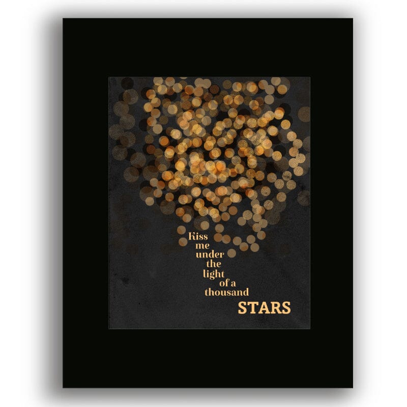 Thinking Out Loud by Ed Sheeran - Wedding Pop Song Print Song Lyrics Art Song Lyrics Art 8x10 Black Matted Print