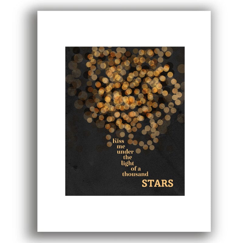 Thinking Out Loud by Ed Sheeran - Wedding Pop Song Print Song Lyrics Art Song Lyrics Art 8x10 White Matted Print