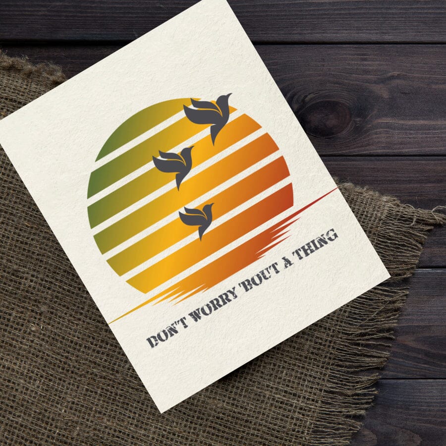 Three Little Birds by Bob Marley - Reggae Song Lyric Art Song Lyrics Art Song Lyrics Art 8x10 Unframed Print