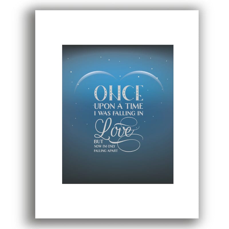 Total Eclipse of the Heart by Bonnie Tyler - 80s Love Song Song Lyrics Art Song Lyrics Art 8x10 White Matted Print