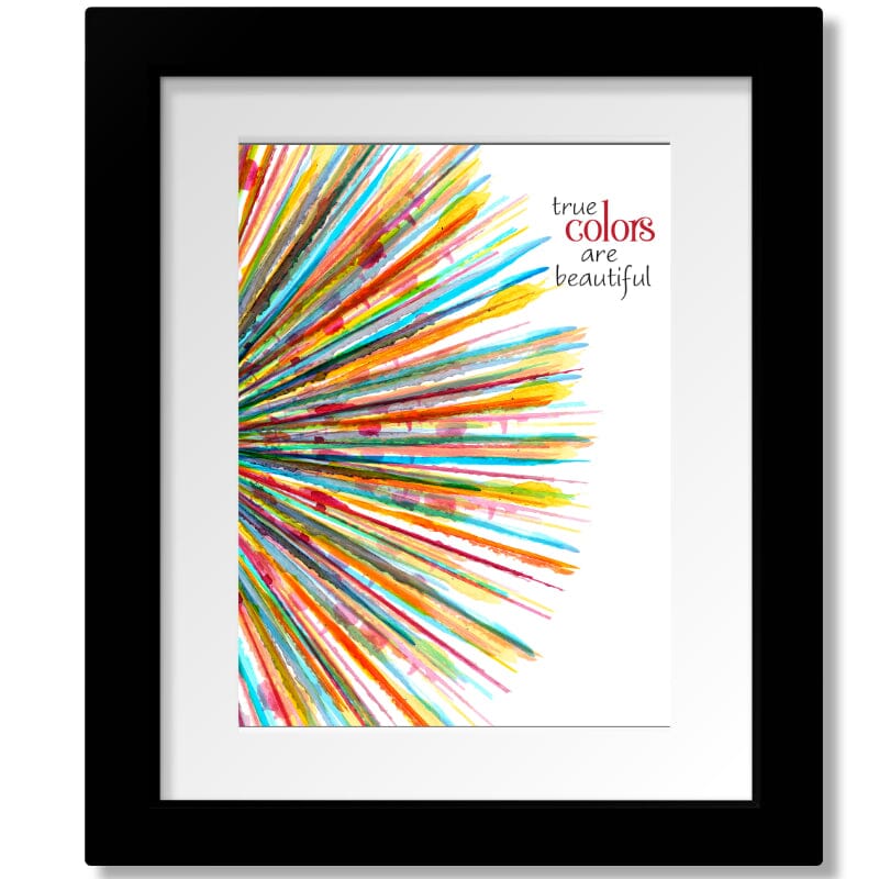 True Colors by Cyndi Lauper - Music Lyric Art Wall Print Song Lyrics Art Song Lyrics Art 8x10 Matted and Framed Print