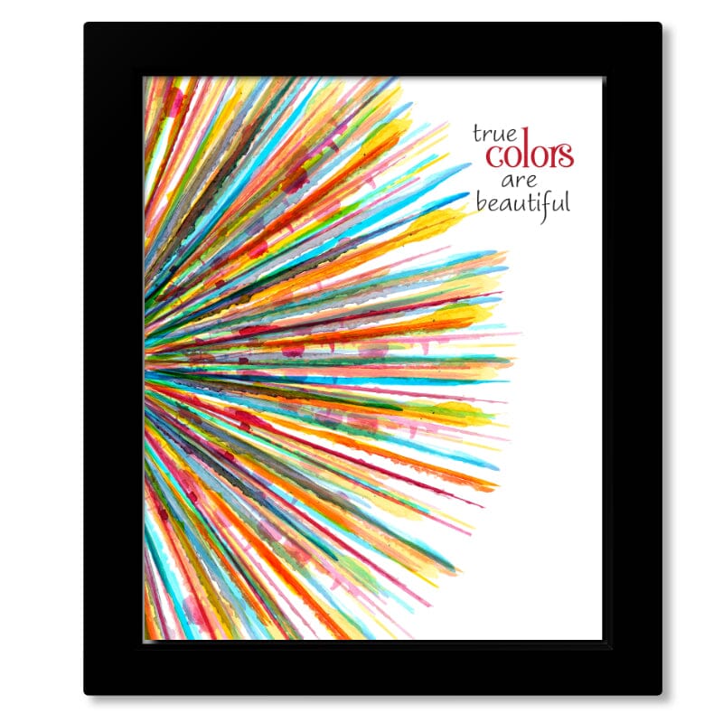 True Colors by Cyndi Lauper - Music Lyric Art Wall Print Song Lyrics Art Song Lyrics Art 8x10 Framed Print no mat)