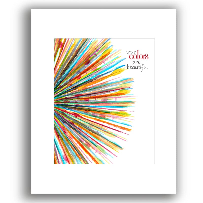 True Colors by Cyndi Lauper - Music Lyric Art Wall Print Song Lyrics Art Song Lyrics Art 8x10 White Matted Print