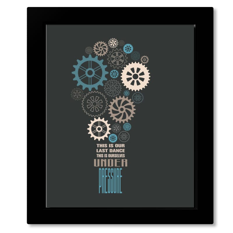 Under Pressure by Queen - Song Lyrics Print Wall Decor Artwork Song Lyrics Art Song Lyrics Art 8x10 Framed Print (without Mat)