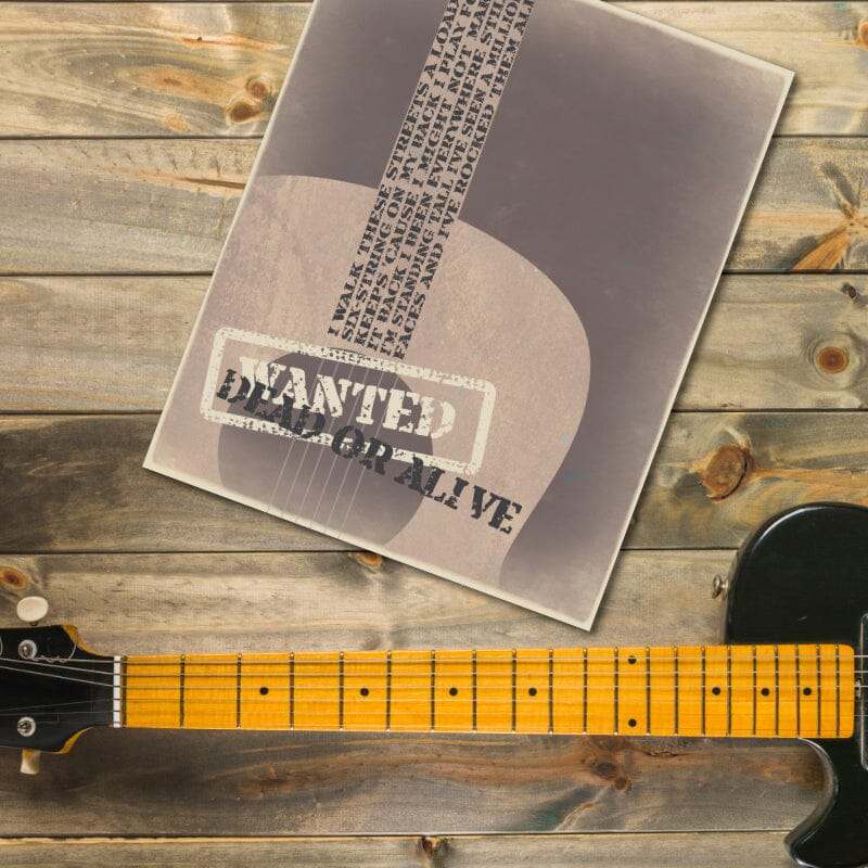 Wanted Dead or Alive Bon Jovi - Song Lyric Wall Print Decor Song Lyrics Art Song Lyrics Art 8x10 Unframed Print