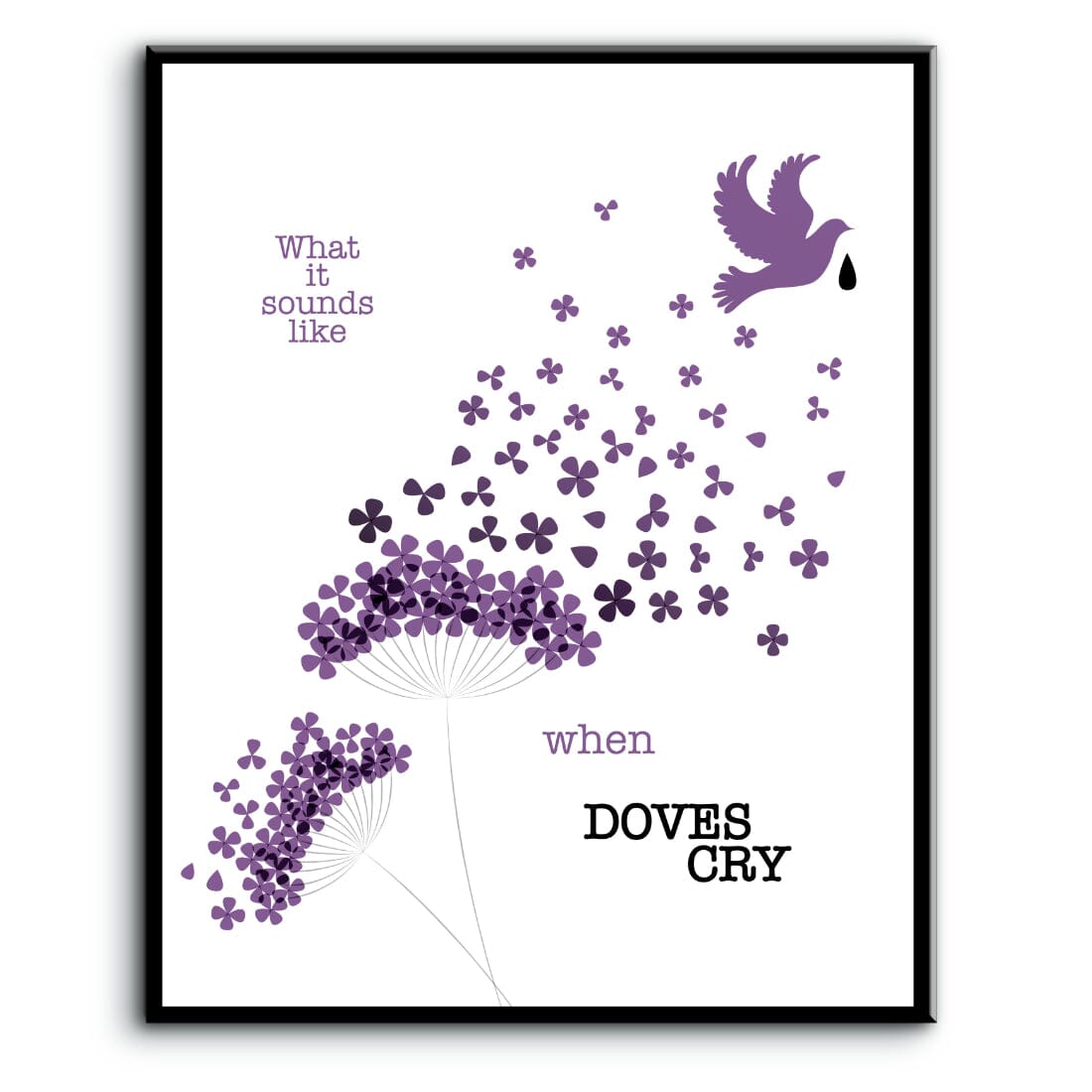 When Doves Cry by Prince - Song Lyrics Wall Art Print Poster Song Lyrics Art Song Lyrics Art 8x10 Plaque Mount
