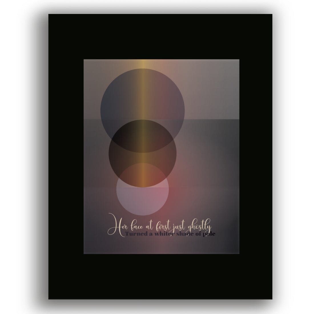Whiter Shade of Pale by Procol Harem - Song Lyric Wall Art Song Lyrics Art Song Lyrics Art 8x10 Black Matted Print