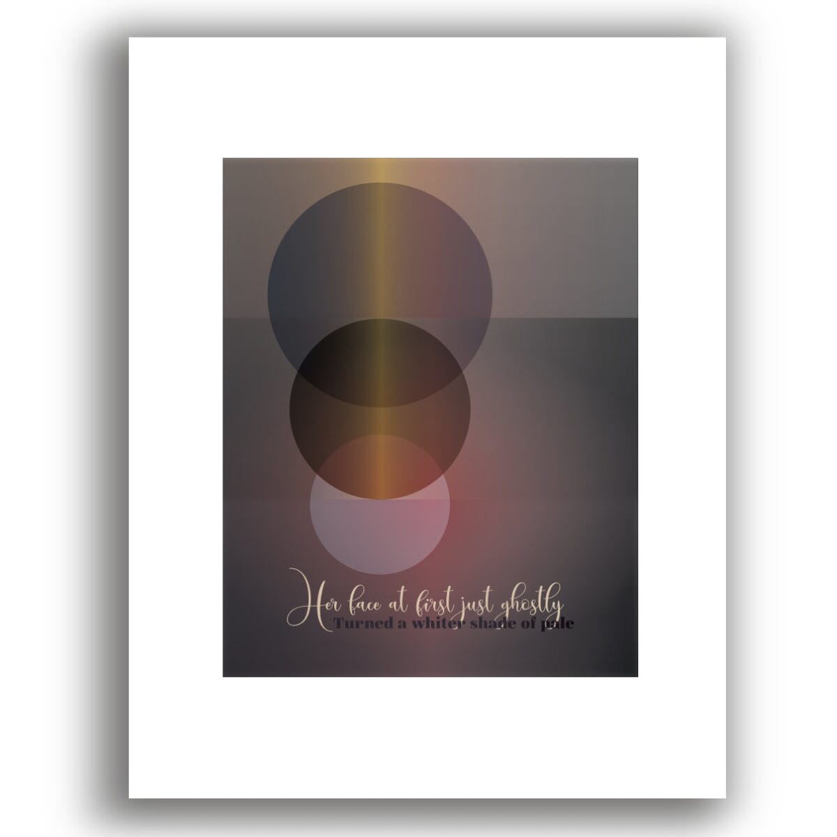 Whiter Shade of Pale by Procol Harem - Song Lyric Wall Art Song Lyrics Art Song Lyrics Art 8x10 White Matted Print