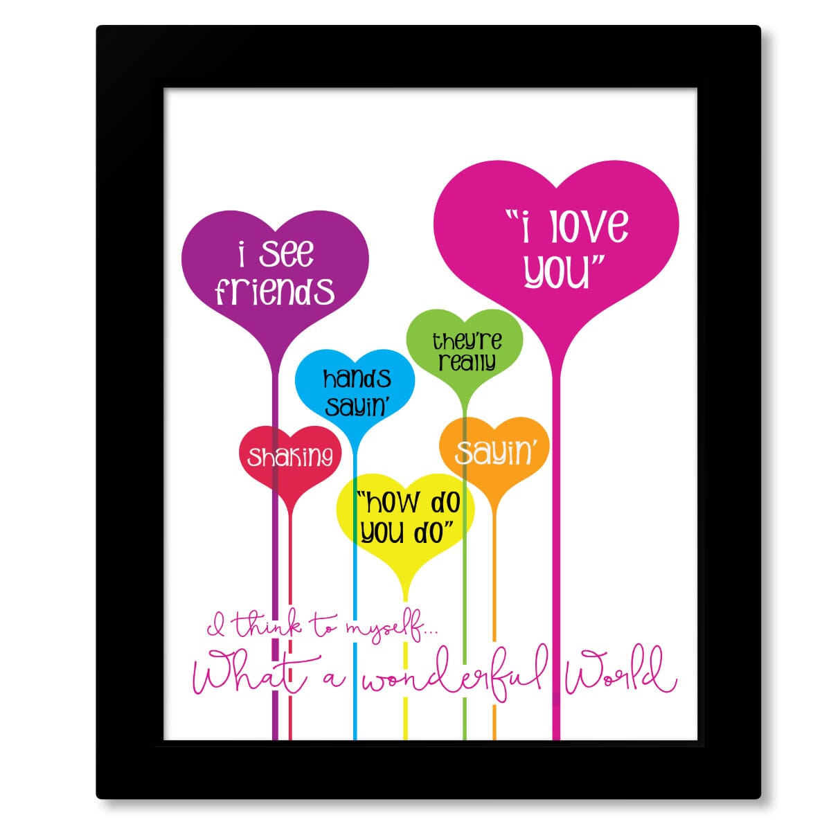 What a Wonderful World by Louie Armstrong - Wall Art Print Song Lyrics Art Song Lyrics Art 8x10 Framed Print (without mat)