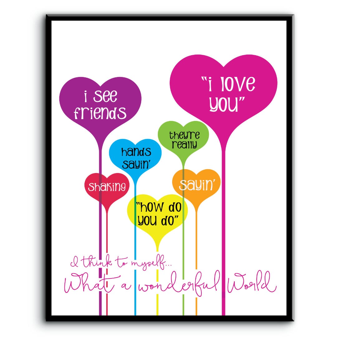 What a Wonderful World by Louie Armstrong - Wall Art Print Song Lyrics Art Song Lyrics Art 8x10 Plaque Mount
