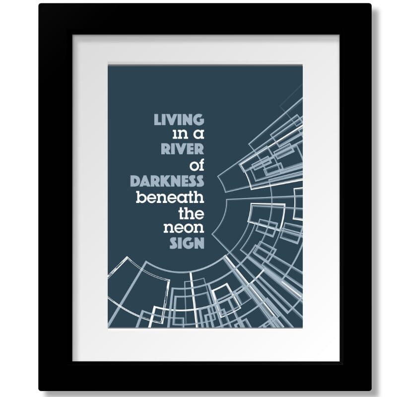 You Belong to the City by Glenn Frey - Song Lyric Music Art Song Lyrics Art Song Lyrics Art 8x10 Matted and Framed Print