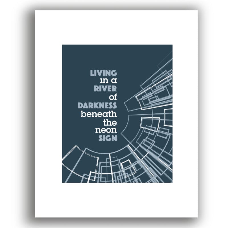 You Belong to the City by Glenn Frey - Song Lyric Music Art Song Lyrics Art Song Lyrics Art 8x10 White Matted Print